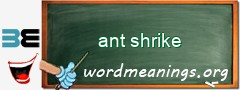 WordMeaning blackboard for ant shrike
